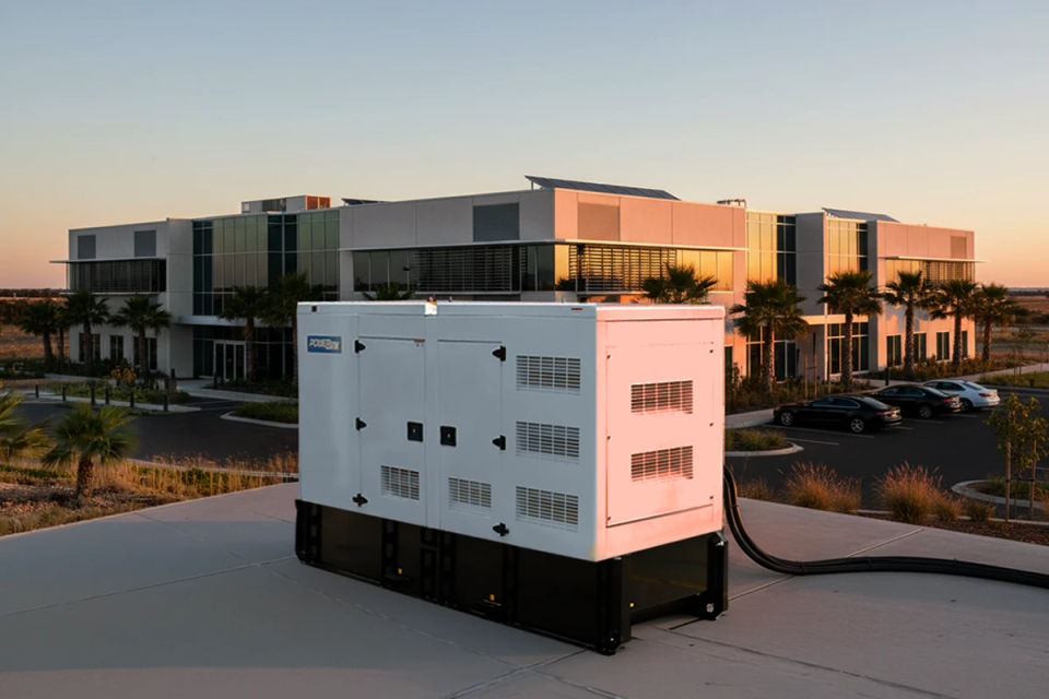 PowerLink Commercial generators in use for backup.