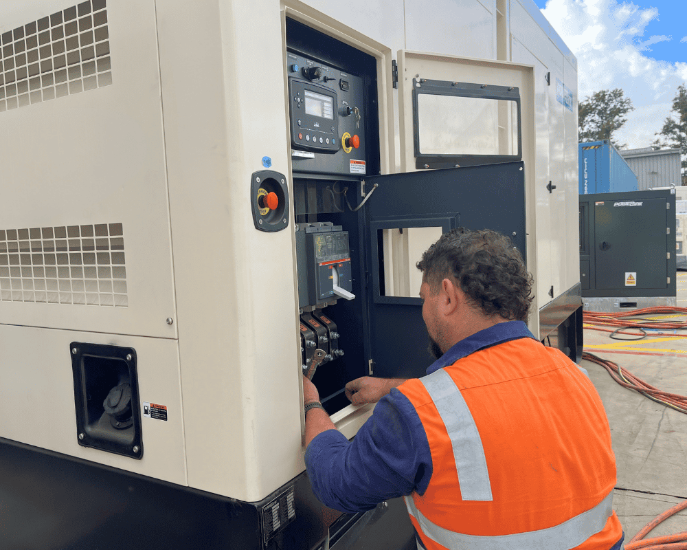 PowerLink Service engineer providing after sales support for a diesel generator